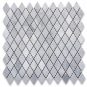 Carrara White Rhomboid Diamond Mosaic Tile Tumbled